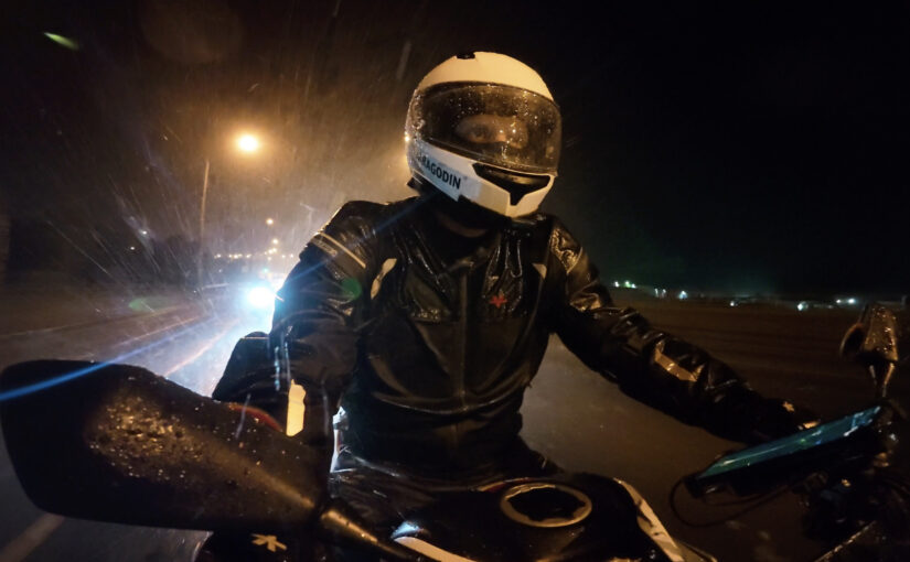 Out of nowhere — at night, in the rain!